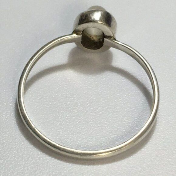 Sterling Silver Ring Size 7.5 Cat's Eye Moonstone Feldspar Cabochon Stone - Picture 12 of 13
